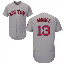 Men's Majestic Boston Red Sox #13 Hanley Ramirez Grey Road Flex Base Authentic Collection MLB Jersey