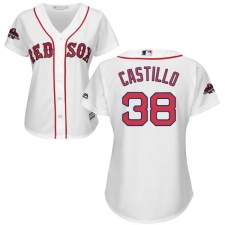 Women's Majestic Boston Red Sox #38 Rusney Castillo Authentic White Home 2018 World Series Champions MLB Jersey