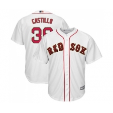 Youth Boston Red Sox #38 Rusney Castillo Authentic White 2019 Gold Program Cool Base Baseball Jersey