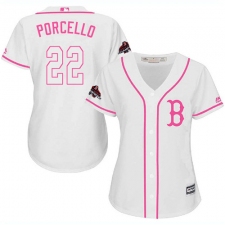 Women's Majestic Boston Red Sox #22 Rick Porcello Authentic White Fashion 2018 World Series Champions MLB Jersey