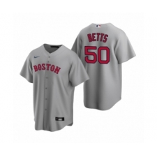 Men's Boston Red Sox #50 Mookie Betts Nike Gray Replica Road Jersey