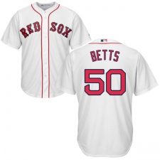 Youth Majestic Boston Red Sox #50 Mookie Betts Authentic White Home Cool Base MLB Jersey