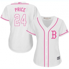 Women's Majestic Boston Red Sox #24 David Price Authentic White Fashion MLB Jersey