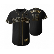 Men's 2019 Golden Edition Boston Red Sox Black #16 Andrew Benintendi Flex Base Jersey