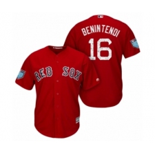 Men's Boston Red Sox #16 Andrew Benintendi Majestic Scarlet 2018 Spring Training Cool Base Jersey