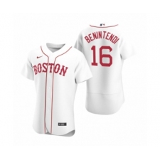 Men's Boston Red Sox #16 Andrew Benintendi Nike White Authentic 2020 Alternate Jersey
