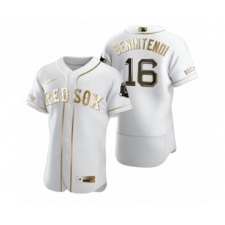 Men's Boston Red Sox #16 Andrew Benintendi Nike White Authentic Golden Edition Jersey