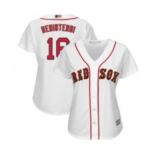 Women's Boston Red Sox #16 Andrew Benintendi Authentic White 2019 Gold Program Cool Base Baseball Jersey