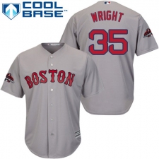 Youth Majestic Boston Red Sox #35 Steven Wright Authentic Grey Road Cool Base 2018 World Series Champions MLB Jersey