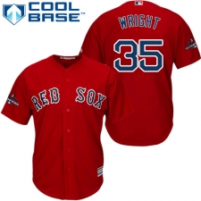 Youth Majestic Boston Red Sox #35 Steven Wright Authentic Red Alternate Home Cool Base 2018 World Series Champions MLB Jersey