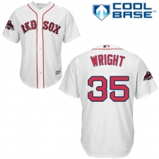 Youth Majestic Boston Red Sox #35 Steven Wright Authentic White Home Cool Base 2018 World Series Champions MLB Jersey