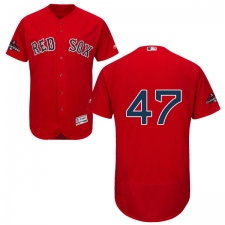 Men's Majestic Boston Red Sox #47 Tyler Thornburg Red Alternate Flex Base Authentic Collection 2018 World Series Champions MLB Jersey