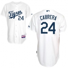 Men's Majestic Detroit Tigers #24 Miguel Cabrera Authentic White 