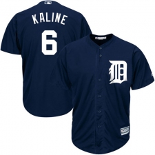 Men's Majestic Detroit Tigers #6 Al Kaline Replica Navy Blue Alternate Cool Base MLB Jersey