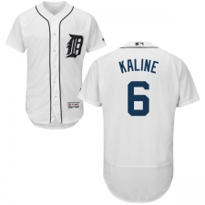 Men's Majestic Detroit Tigers #6 Al Kaline White Home Flex Base Authentic Collection MLB Jersey