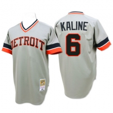 Men's Mitchell and Ness 1984 Detroit Tigers #6 Al Kaline Authentic Grey Throwback MLB Jersey