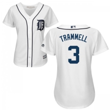 Women's Majestic Detroit Tigers #3 Alan Trammell Replica White Home Cool Base MLB Jersey