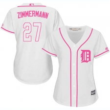 Women's Majestic Detroit Tigers #27 Jordan Zimmermann Replica White Fashion Cool Base MLB Jersey