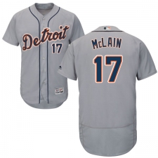 Men's Majestic Detroit Tigers #17 Denny Mclain Replica Grey Road Cool Base MLB Jersey