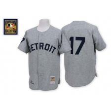 Men's Mitchell and Ness 1968 Detroit Tigers #17 Denny Mclain Authentic Grey Throwback MLB Jersey
