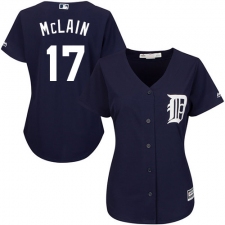 Women's Majestic Detroit Tigers #17 Denny McLain Authentic Navy Blue Alternate Cool Base MLB Jersey