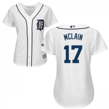 Women's Majestic Detroit Tigers #17 Denny McLain Replica White Home Cool Base MLB Jersey