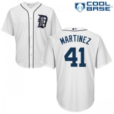 Youth Majestic Detroit Tigers #41 Victor Martinez Replica White Home Cool Base MLB Jersey