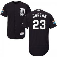 Men's Majestic Detroit Tigers #23 Willie Horton Navy Blue Alternate Flex Base Authentic Collection MLB Jersey