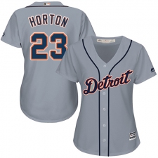 Women's Majestic Detroit Tigers #23 Willie Horton Authentic Grey Road Cool Base MLB Jersey