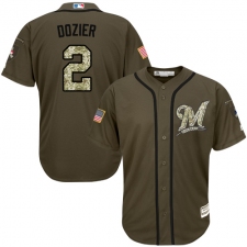 Men's Majestic Minnesota Twins #2 Brian Dozier Authentic Green Salute to Service MLB Jersey