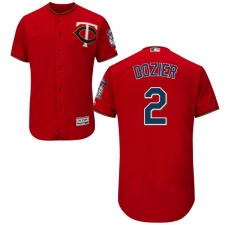 Men's Majestic Minnesota Twins #2 Brian Dozier Authentic Scarlet Alternate Flex Base Authentic Collection MLB Jersey