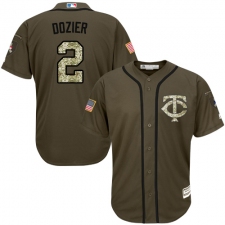 Youth Majestic Minnesota Twins #2 Brian Dozier Authentic Green Salute to Service MLB Jersey