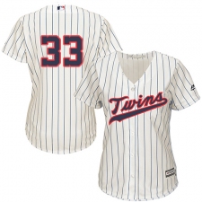Women's Majestic Minnesota Twins #33 Justin Morneau Authentic Cream Alternate Cool Base MLB Jersey