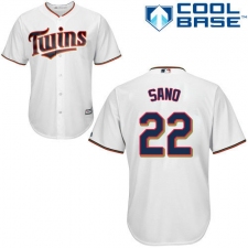 Youth Majestic Minnesota Twins #22 Miguel Sano Replica White Home Cool Base MLB Jersey