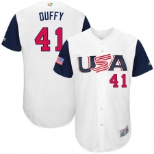 Youth USA Baseball Majestic #41 Danny Duffy White 2017 World Baseball Classic Authentic Team Jersey