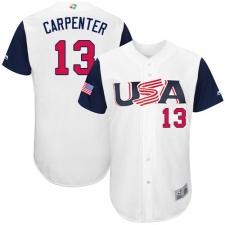 Youth USA Baseball Majestic #13 Matt Carpenter White 2017 World Baseball Classic Authentic Team Jersey