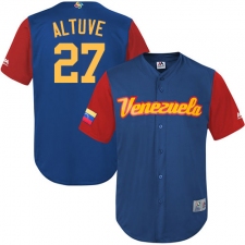 Men's Venezuela Baseball Majestic #27 Jose Altuve Royal Blue 2017 World Baseball Classic Replica Team Jersey