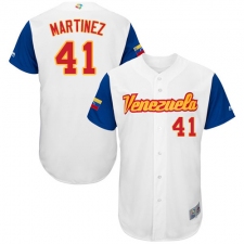 Men's Venezuela Baseball Majestic #41 Victor Martinez White 2017 World Baseball Classic Authentic Team Jersey