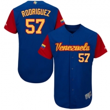 Men's Venezuela Baseball Majestic #57 Francisco Rodriguez Royal Blue 2017 World Baseball Classic Authentic Team Jersey