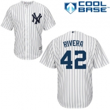 Youth Majestic New York Yankees #42 Mariano Rivera Replica White Home MLB Jersey