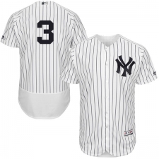 Men's Majestic New York Yankees #3 Babe Ruth White Home Flex Base Authentic Collection MLB Jersey