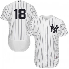 Men's Majestic New York Yankees #18 Didi Gregorius White Home Flex Base Authentic Collection MLB Jersey