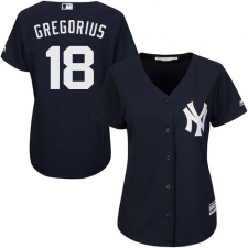 Women's Majestic New York Yankees #18 Didi Gregorius Replica Navy Blue Alternate MLB Jersey