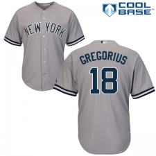 Youth Majestic New York Yankees #18 Didi Gregorius Replica Grey Road MLB Jersey