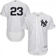 Men's Majestic New York Yankees #23 Don Mattingly White Home Flex Base Authentic Collection MLB Jersey