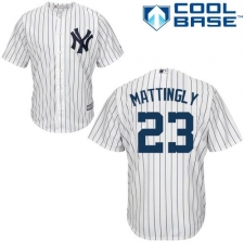 Youth Majestic New York Yankees #23 Don Mattingly Replica White Home MLB Jersey