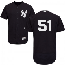 Men's Majestic New York Yankees #51 Bernie Williams Navy Blue Alternate Flex Base Authentic Collection MLB Jersey