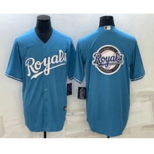 Men's Kansas City Royals Big Logo Blue Stitched MLB Cool Base Nike Jersey