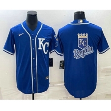 Men's Kansas City Royals Big Logo Light Blue Stitched MLB Cool Base Nike Jerseys