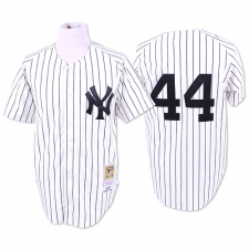 Men's Mitchell and Ness New York Yankees #44 Reggie Jackson Authentic White Throwback MLB Jersey